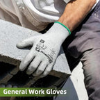 Schwer 6 Pairs A2 Cut Resistant Work Gloves, Ultra Durable, LT5636, L - size: Large