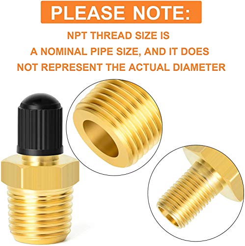 GASHER 10PCS Pipe Fitting Kit, Brass, 1/4" - 1/8" & 3/8" - 1/4" Fittings, T Fitting, Ball Valve, Pressure Gauge 0-60PSI - style: Pressure Gauge Kit（10Pcs）