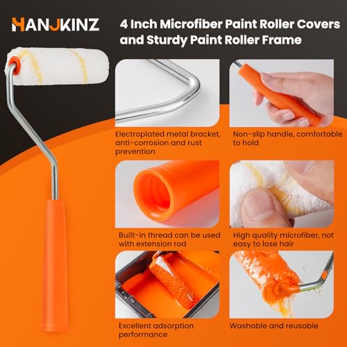 60 Pack Microfiber Paint Roller 4 Inch, 3/8 Inch Nap - size: 4 Inch,60 Pack