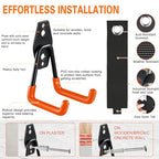 HUPBIPY 18 Pack Garage Hooks Heavy Duty, Wall Mount Ladder Hooks - color: 18 Pack Orange