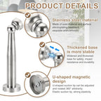uxcell 6.7" Magnetic Door Stoppers, Wall Floor Mounted Magnetic Door Catch Holder, Stainless Steel Door Stops for Bedroom, Bathroom, Kitchen, Office, Silver - size: 6.7"
