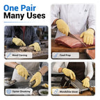 A5 Cut Resistant Gloves, Food Grade Kitchen Safety Gloves - color: Beige, size: Small
