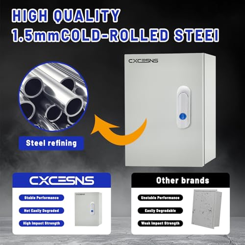 Outdoor Electrical Box 12x8x6 NEMA 4X IP66 Waterproof Junction Box - size: 12 x 8 x 6''