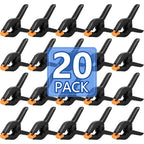 20 Pack 6 inch Plastic Spring Clamps, Black Heavy Duty Clips - size: 6in-20P