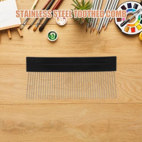 SEWACC Stainless Steel Scarifier - Texture Graining Comb Tool - DIY Wall Paint Scraper for Textured Patterns Plaster Art and Home Decoration Easy to Use