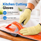 A5 Cut Resistant Gloves, Food Grade Kitchen Safety Gloves - color: Beige, size: X-Large