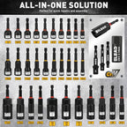 58-Piece Magnetic Impact Nut Driver Set, Metric & SAE Mini Combination Wrench Set, Impact Socket Adapter, 3LBS Magnetic Pickup Tool, Wing Nut Driver, Universal Socket, 1/4'' Quick-change Bit Extension - style: 58-Piece New Version