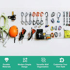 2 Pcs Metal Pegboard Wall Panels - 23.6” x 15.7” Pegboard Wall Organizer System for Walls, Small Peg Board Tool Storage, White Pegboard for Garage, Craft Room, Workbench, Kitchen, Office