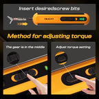 4V Cordless Electric Screwdriver Set, 26 S2 Bits, USB-C, LED