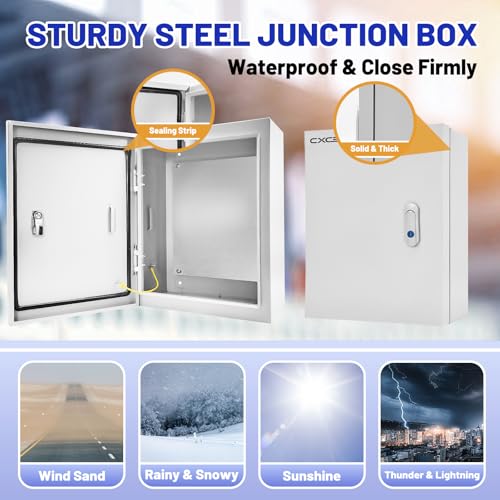 Outdoor Electrical Box 20x16x6 NEMA 4X IP66 Waterproof Junction Box - size: 20 x 16 x 6''