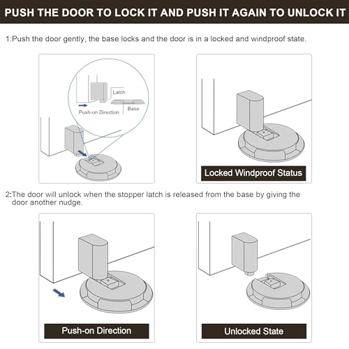 PANALI Magnetic Door Stopper, Windproof Door Stop, 1 Pack - color: Matt Black