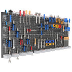 TORACK Garage Tools Organizer Boards Kit with Hooks, Black - color: Black