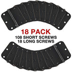 18 Pack Matte Black Door Hinges 3.5" Rounded 5/8" Radius No-Squeak - color: Matte Black No Squeak, size: 18 Pack