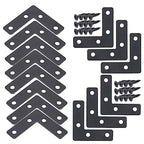 20-Pack Steel Flat Mending Plate Corner Brace 2x2inch for Wood - size: Black 50x50 mm