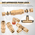 CheeMuii 300PCS Brass DOT Air Line Fittings with 4 Roll 200FT DOT Air Lines - size: 200FT-4ROLL-300PCS