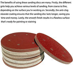 100 PCS 9-Inch 6-Hole Drywall Sanding Discs Set - 60 80 120 150 240 Grits Sandpaper , 9" Aluminum Oxide Hook-and-Loop Drywall Sander Paper for Power Drywall Sander
