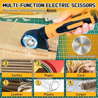 4-In-1 Cordless Electric Scissors,90pcs Multi-Functional 4V Cardboard Cutter Electric,Includes Interchangeable Rotary Tool Kit,Suitable For Cardboard Cutting,Sanding,Drilling,And Diy Crafts