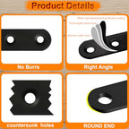 20 Pack Black Flat Bracket Straight Brace, 2.2 x 0.63 inch - color: Black, size: 20 Pcs / 2.2 x 0.63 in