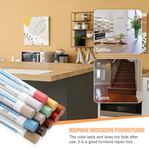 HARFINGTON 5pcs Wood Filler Sticks Wooden Wax Touch Up Furniture Repair Crayons for Scratch Hole Wood, Deep Gray - color: Deep Gray