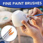 AROIC Paint Brushes Set,110 Pcs Flat & Fine Nylon Acrylic Brushes Bulk - color: Blue, size: 55 Flat + 55 Fine