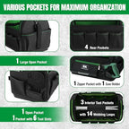 SK 18-Inch Open Top Tool Bag, Tool Tote, 1680D Fabric, Waterproof Hard Base