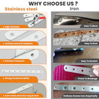 Alise Flat Bracket,6-1/5in White Mending Plate Flat Brace for Wood Shelves - color: White, size: 6-1/5 Inch