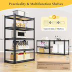REIBII Storage Shelves with Smooth Edges for Garage Basement Shed Pantry - size: 28"W x 12"D x 59.8"H