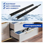 LONTAN 1 Pair Black Side Mount Drawer Slides 22 Inch Heavy Duty Rails - color: Black, size: 22 Inch - Drawer Slide