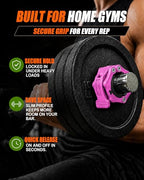 MAXRICH Ultra-Thin 1-Inch Barbell Clamps, Quick Release Weight Clips for 23–30mm Bars, Secure Barbell Collars for Home Gym - color: Rose