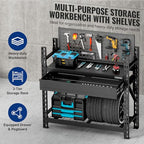 WORKPRO 50" Heavy Duty Workbench with Pegboard & Drawer - size: 50 inch