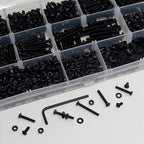 1002Pcs M3 Metric Hex Button Head Fastener Kit, Screws, Nuts & Flat Washers - size: M3x4/6/8/10/14/16/18/20/25-1002Pcs