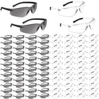 Salfboy 100 Pack Safety Glasses Bulk, Scratch Resistant Protective Eyewear - color: 118-50grey+50clear