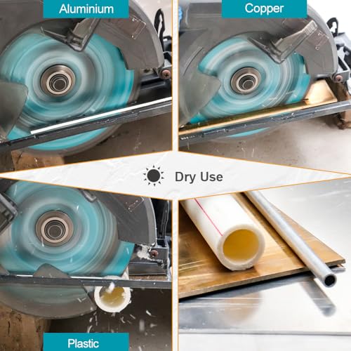 7-1/4 Inch 60 Teeth Aluminum and Non-Ferrous Metal Cutting Circular Saw Blade with 5/8 Inch Arbor, TCG Carbide Saw Blade for Metal & Plastic Cutting - size: 7-1/4"