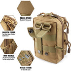 LIVANS Tactical Molle Utility Pouch, EDC Tool Pouch, Small Admin Pouch - color: Khaki