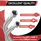 2piece EFIELD Flexible SS Corrugated Hose Connector,1" FIP x18"Length - size: 18"L(1" FIP)