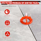 Tile Leveling System 1/8", 600 Pcs Tile Spacers and 200 Pcs Red Cap - size: 1/8 Inch 600Base+200Caps