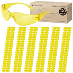 TICONN Clear Safety Glasses for Men & Women, ANSI Z87.1 Safety Goggles - style: 120 Pairs Yellow