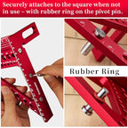 6.5'' Metric 3D Multi-Angle Measuring Ruler, Aluminum Carpenter Square for Woodworking, 15°-90° Layout Tool, Drawing Line Ruler for Precise Marking and Cutting(mm)