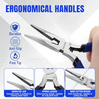 3-Piece Electrician's Pliers Set Professional Wire Stripping Tool - color: Flush Cutter+needle Nose+wire Stripper