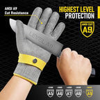 COOLJOB A9 Food Grade Cut Resistant Gloves for Kitchen Chef Butcher, S-XL - size: Large