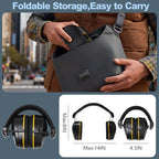 29dB Ear Muffs for Noise Reduction, Retractable Hearing Protection for Shooters, Foldable Noise Cancelling Headphones Kids, Sound Proof Headphones for Adults, for Shooting, Construction, Mowing