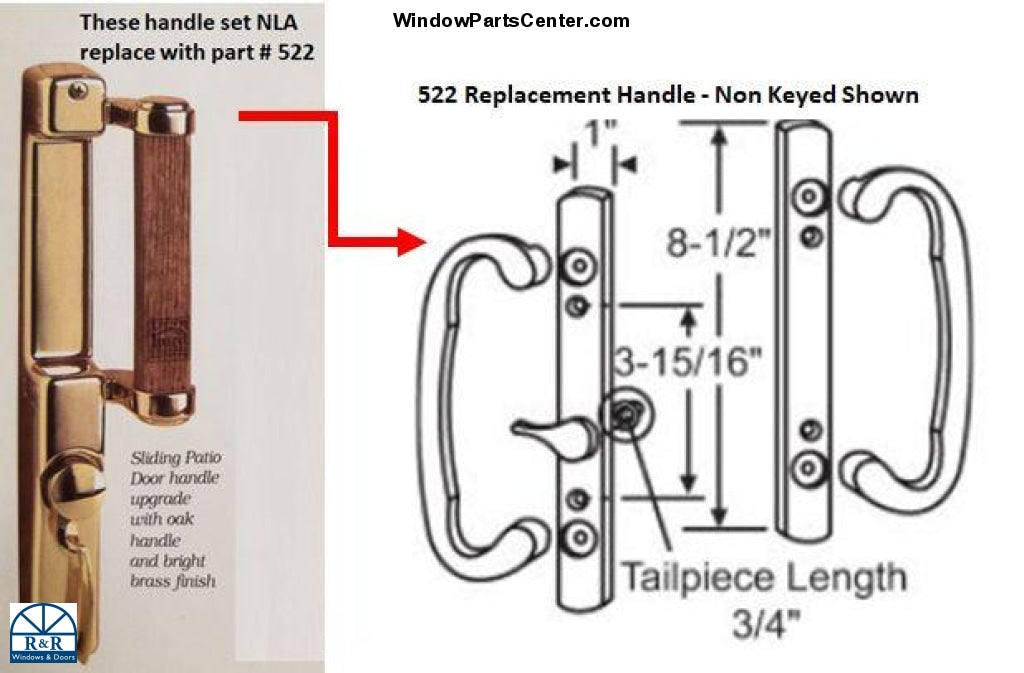 516 - W&F Upgrade Handle Handle Set Brass and Wood Handle - See Description to Order Replacement Option