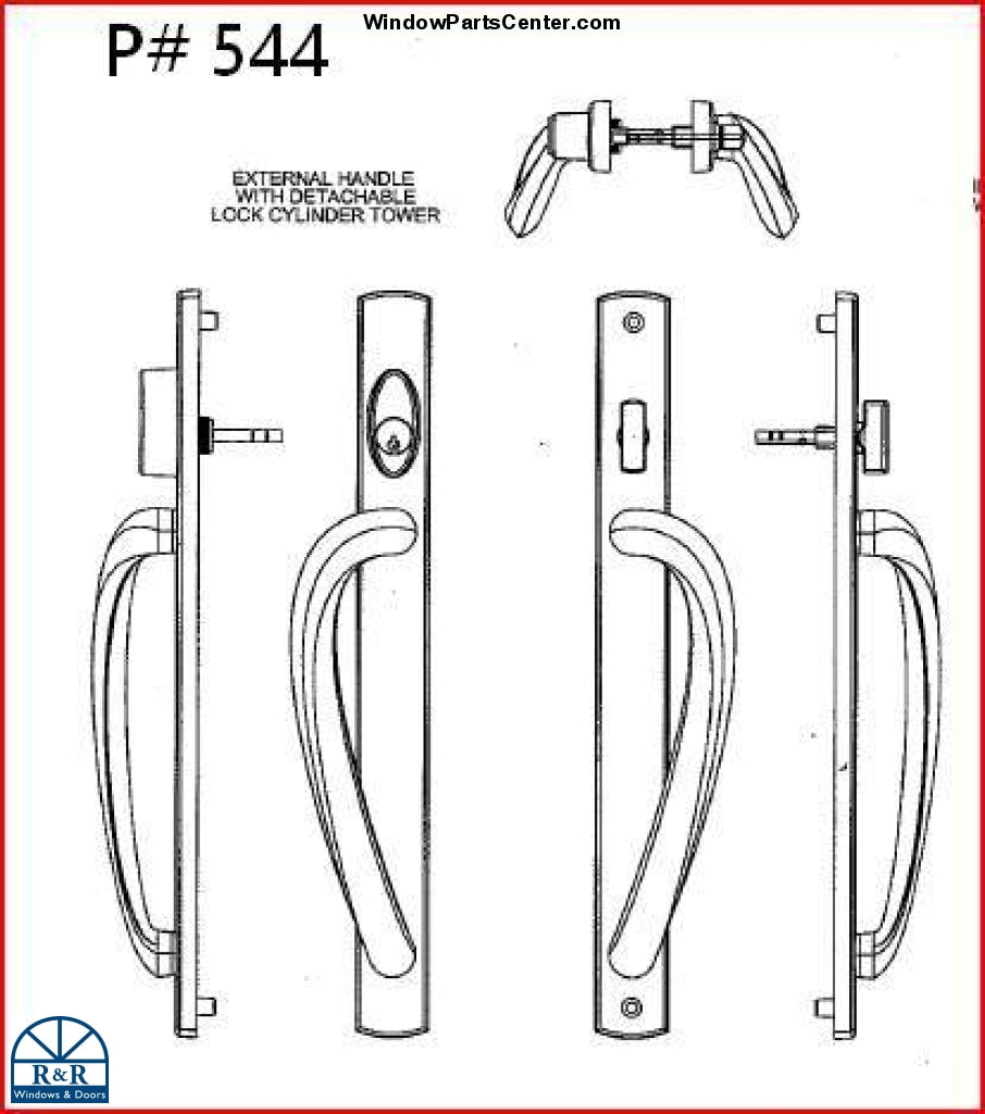 544 -AmesburyTruth Signature Style Handle Set Two Point Locking For Sliding Patio Door