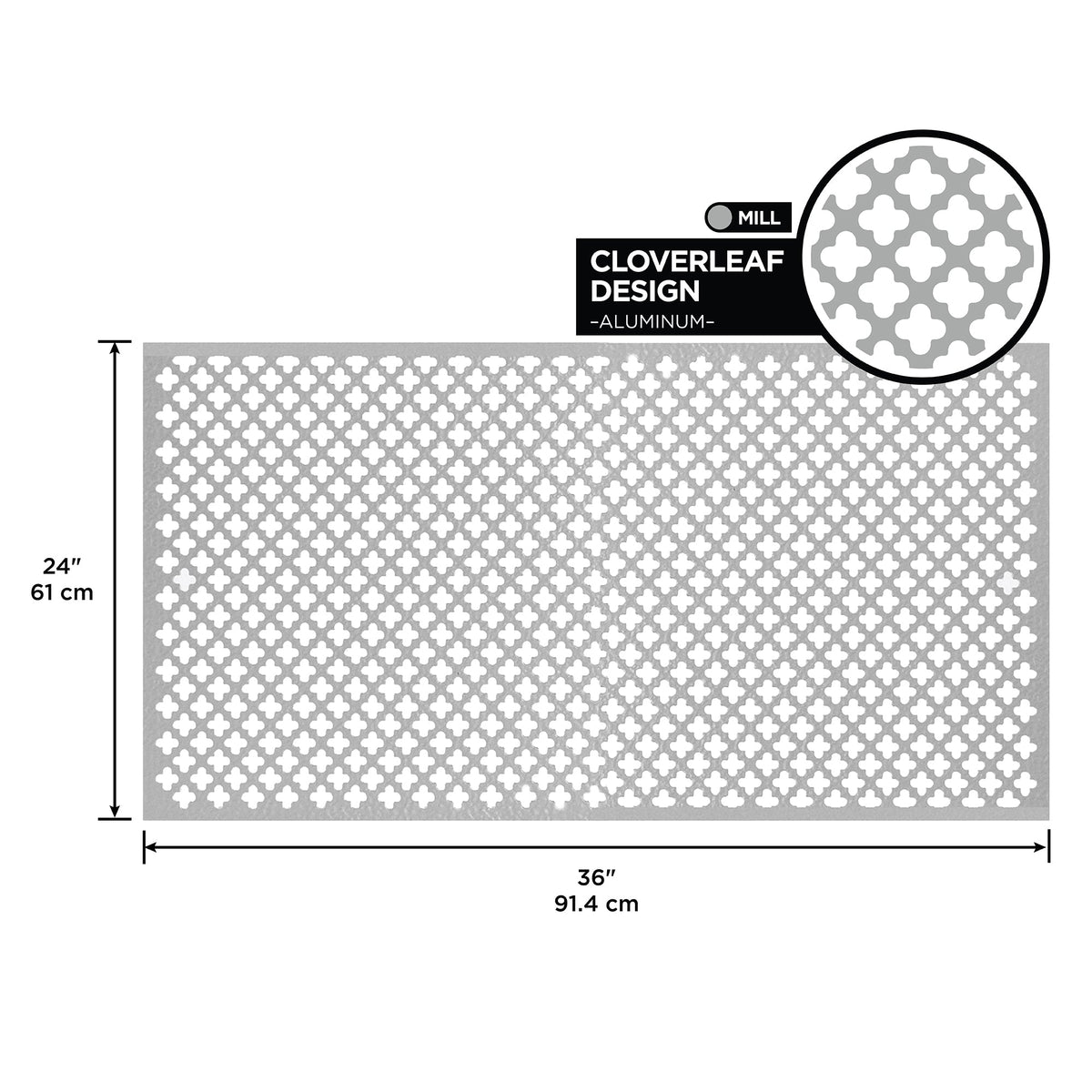 0.020 in. Mill Aluminum Sheet Cloverleaf
