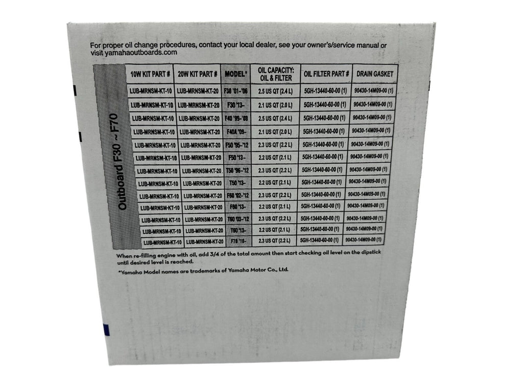 Yamaha Yamalube Standard Oil Change Kit for 2009-2024 F40A