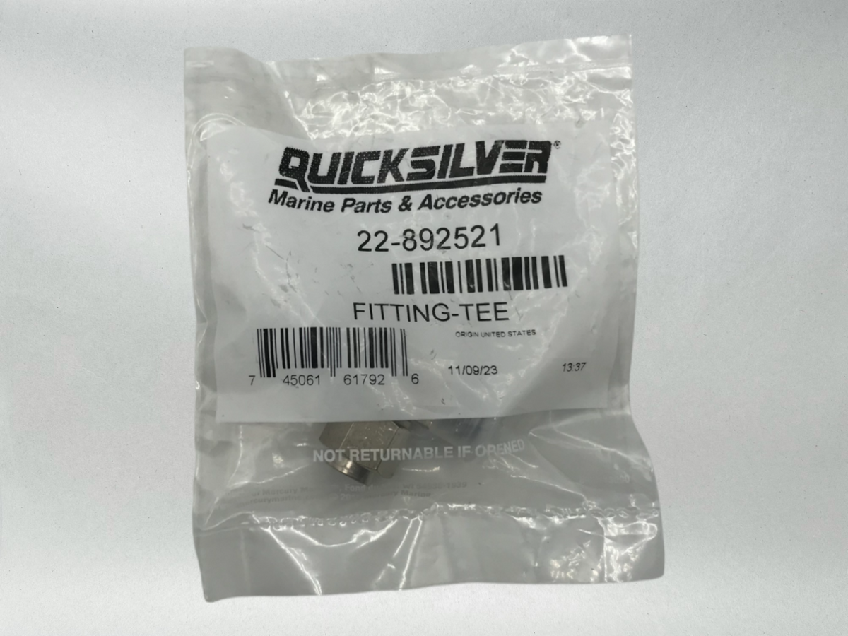 Mercury Marine Quicksilver Tee Fitting Power Steering Verado 9/16 22-892521