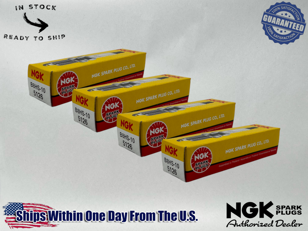NGK Genuine OEM Authentic NGK Spark Plugs 4 Pack B8HS-10-4PACK 4