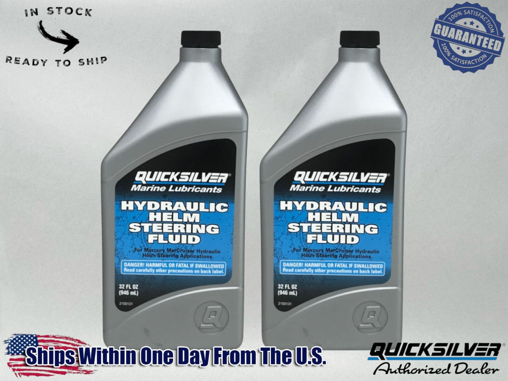 Quicksilver OEM Hydraulic Helm Steering Fluid Quarts 92-858078Q01 2 Pack