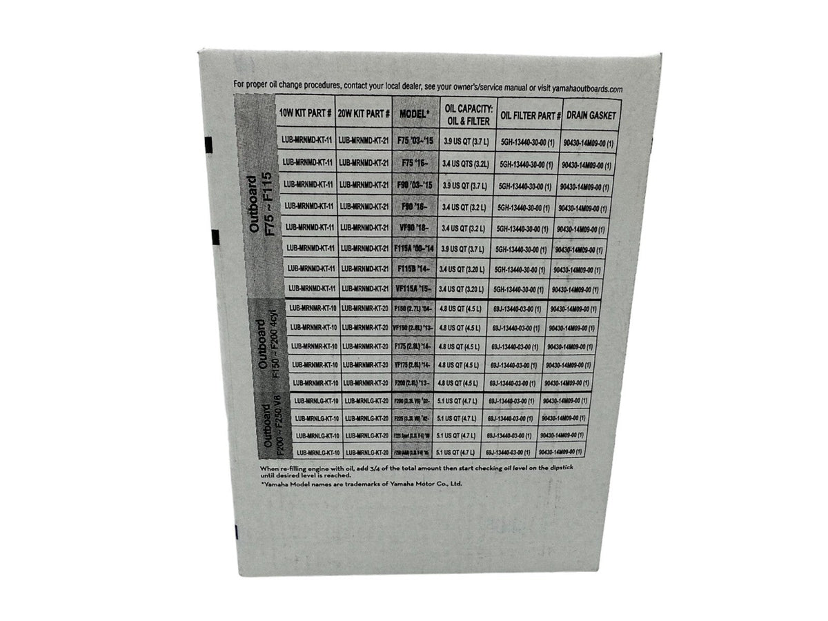 Yamaha Yamalube Standard Oil Change Kit for 2016-2024 F75