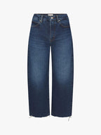 FRAME The Bow Relaxed Barrel Leg Jeans Acumen New Fray Women's Size 27